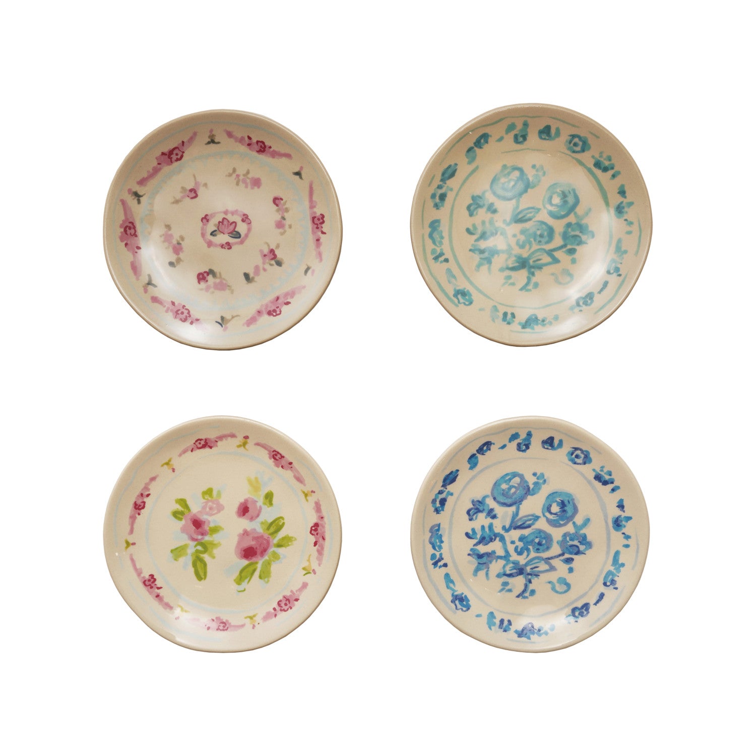 Stoneware Plate with Floral Image, 4 Styles ©