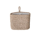 Hand-Woven Seagrass Wall Basket with Loop & Cotton Lining, Natural